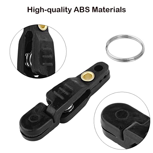 4Pcs Heavy Tension Snap Release Clips Lead Line Clip with Key Ring for Weight Planer Board Kites Downrigger Trolling Fishing - color: Black