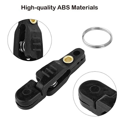 4Pcs Heavy Tension Snap Release Clips Lead Line Clip with Key Ring for Weight Planer Board Kites Downrigger Trolling Fishing - color: Black