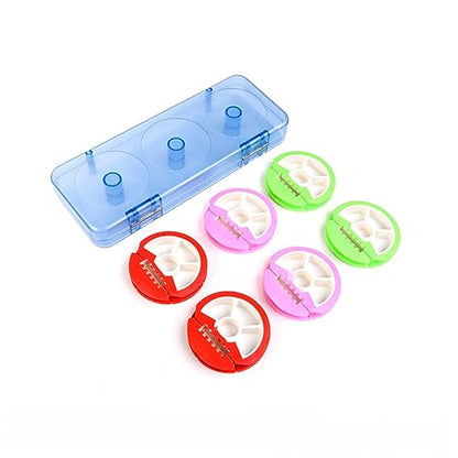 Silicone Fishing Line Bobbin Spools 6-Sided and 8-Sided Colorful Rubber Fishing Tackle Storage Box with Holder Random Color