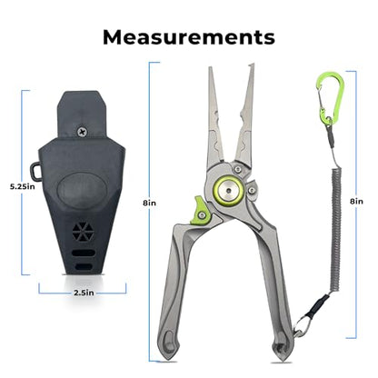 Fishing Pliers Hook Remover Split Ring Line Cutter Fishing Tool Multifunctional Tool Ergonomic Handle Fishing Saltwater Corrosion Resistance Safety Lock Camping
