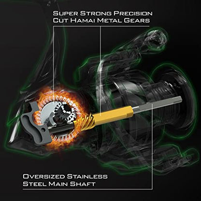 KastKing Spartacus II Spinning Reel – Sealed Carbon Fiber 22LBs Max Drag – 7+1 Stainless BB for Saltwater&Freshwater – 5.2:1 Gear Ratio – Size 500&1000 Perfect for Ice Fishing - size: 4000