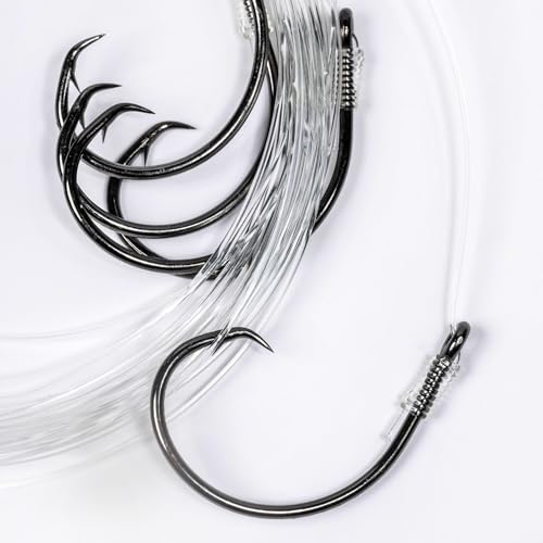 Mustad BlacktipH Live Bait Rig, Demon Wide Gap Circle Hook, Premium fluorocarbon Leader, Premium Rosco Swivel - size: Small
