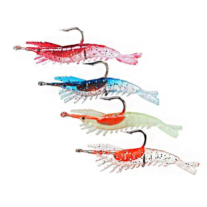 Pre-Rigged Shrimp Crawfish Soft Plastic Fishing Lures, Premium Durable Swimbaits for Freshwater Saltwater, Fishing Jigs for Bass- Amazing Fishing Gifts- Store Separately, Prevent Melting