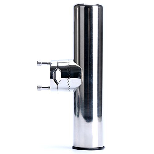 Amarine Made Boat 4pcs Fishing Rod Holder, Stainless Rail Mount Clamp on Rod Holder, Adjustable Fishing Pole Holder for Rails 7/8" to 1"