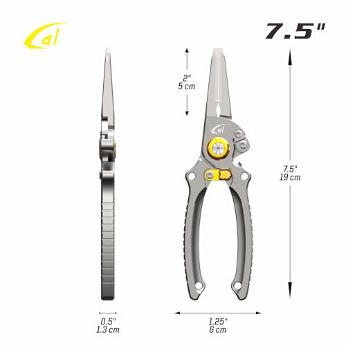 danco 7.5" Aluminum Fishing Side Cutters with Sheath, Fishing Line and Wire Cutter, Saltwater Safe, Fresh/Saltwater Fishing - style: Side Cutter