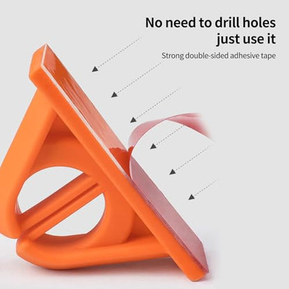 No Drilling Required Fishing Rod Holder, 2-15mm (0.07-0.6 inch), Orange, Silicone, Surface Mount, 2-Pack - color: 2pc Orange