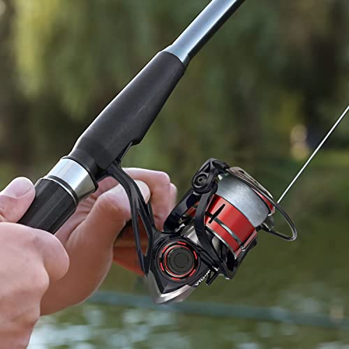 Tempo Expert Ultralight Spinning Reel with Magnesium Body, 6.2:1 Gear Ratio, 41LBs Max Carbon-Fiber Drag, 10+1 BB, Smooth Powerful Freshwater and Inshore Bass & Catfish Fishing, Red
