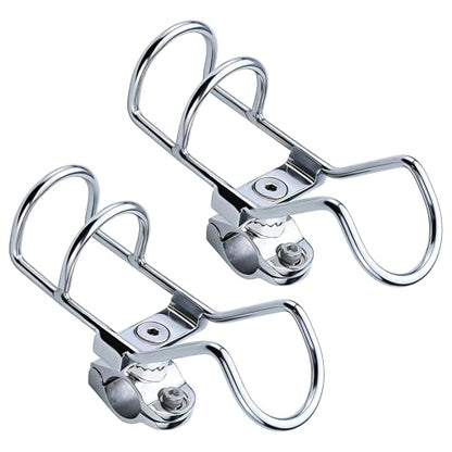 Fishing Rod Holder 316 Stainless Steel Rod Holder for Boat, 360° Adjustable Clamp On for 1" 1‑1/4" (25/32mm) Rail, Heavy Duty Rail Mount for Boat Yacht Kayak（2Pcs）
