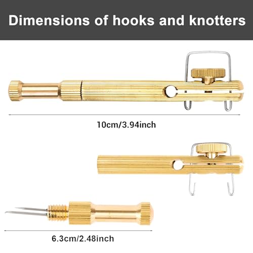 Fishing Line Hook Knot Tying Tool, 1pcs/2pcs Copper Practical Knot Line Tying Knotting Tool Portable Fast Fishing Tie Hook - color: yellow-2pcs