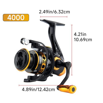 HAUT TON Dolphin Advance Edition Spinning Reel,5.2:1Gear Ratio,22LBS,5+1BB,Backlash Free Bearing,Sealed Drag System,Saltwater,Freshwater Fishing Reels - color: TGG, size: 4000