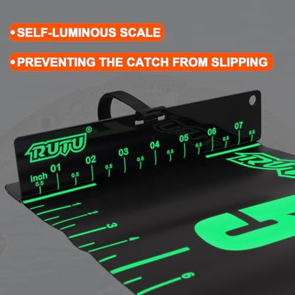 RUTU 53" Fish Ruler Glow in The Dark, Waterproof Fish Measuring Board, Foldable Fish Measuring Tape for Boats, Kayaks, Rafts and Outdoor Fishing, 53x8 inch, Glow-in-the-Dark Night Use - size: 53X8in Glow