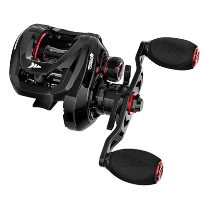 KastKing Royale Legend II Baitcasting Reels, New Compact Design Baitcaster Fishing Reel, 17.64LB Carbon Fiber Drag, Cross-Fire 8 Magnet Braking System, Available in 5.4:1 and 7.2:1 - color: 5.4:1-left