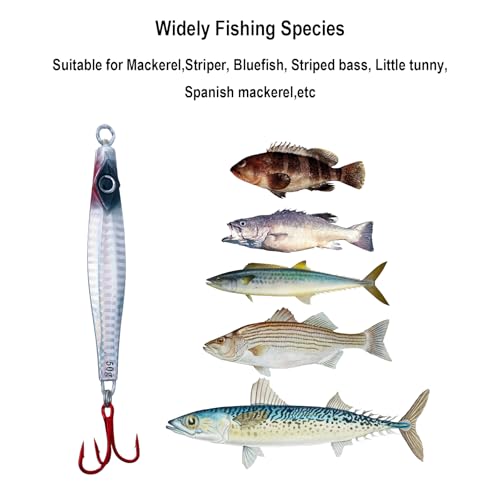 Saltwater Fishing Lures Fishing Jigs Fishing Spoons for Bluefish, Striped bass, Mackerel, Pompano