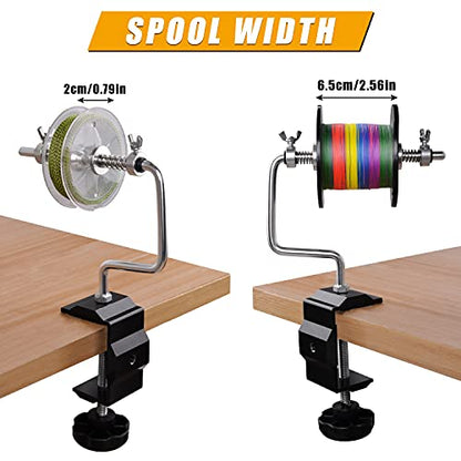 Fishing Line Spooler Winder, Adjustable Fishing Reel Spooler with Clamp Spooling Station for Spinning Casting Reels Winding System Device - style: With Clamp