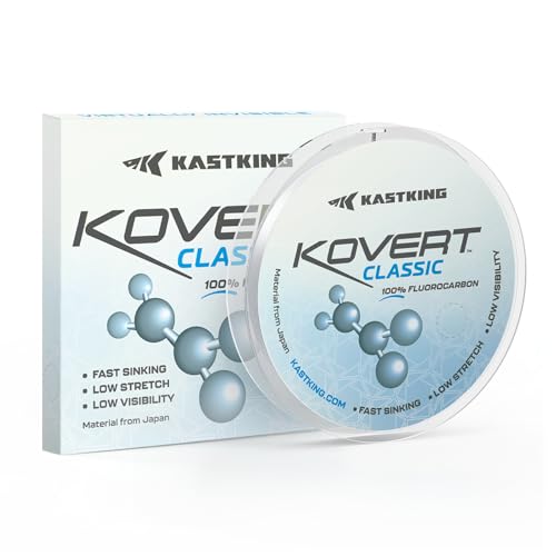 KastKing Kovert 100% Fluorocarbon Fishing Line - Clear Fishing Leader, High Sensitivity, Strong Knot Strength, Shock & Abrasion Resistant, Extreme Clarity, Ultra-Low Visibility, Fast Sinking - color: Kovert Classic (Durable & Abrasion Resistant）, size: 4L