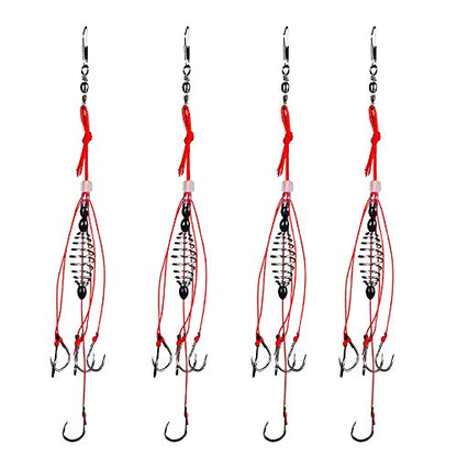 Dyxssm Trap Fishing Hooks Carp Fishing Baits Hook Lure with Fishing Spring Carp Feeder (Pack of 4) - size: 12#
