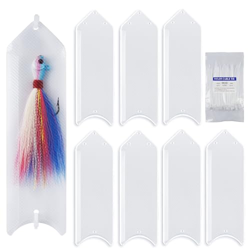 SILANON Fishing Lure Sleeves Wraps 10pcs Durable Clear Lure Sleeves Covers with Nylon Cable Ties Keep Fishing Safe Fishing Hook Covers Bait Storage Protector Easily See Lures for Fishing Rod - size: 10pcs-Large(9.45in*3.11in)