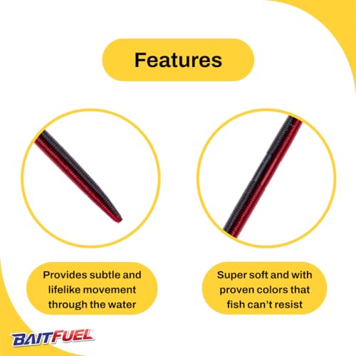 BAITFUEL Ion, 4-Inch - color: Red Shad