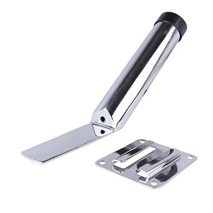 Deck Mount Fishing Rod Holder, Marine Grade Stainless Steel Adjustable Fishing Rod Holders, Support for Marine Boat Yacht - color: Silver 2 x 7740S
