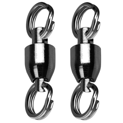 QISHUO Ball Rolling Bearing Swivel Saltwater High Strength Fishing Swivel Steel Bearing Connector Fishing Swivels Stainless Black Nickel 8lbs-135lbs - size: Size 0(8lb) 25 pcs
