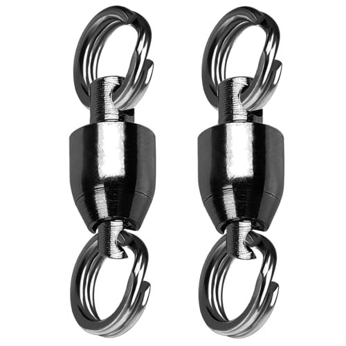 QISHUO Ball Rolling Bearing Swivel Saltwater High Strength Fishing Swivel Steel Bearing Connector Fishing Swivels Stainless Black Nickel 8lbs-135lbs - size: Size 0(8lb) 25 pcs