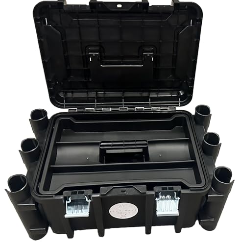 Kayak Fishing Crate - 6 Integrated Rod Pole Holders, Tackle Box Accessory Storage Area and Tray with Lockable Lid - No Assembly Required!