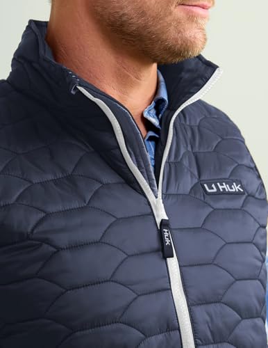 HUK - Men's Scale Vest, DWR Insulated Performance Fishing Vest - color: Naval Academy, size: Small