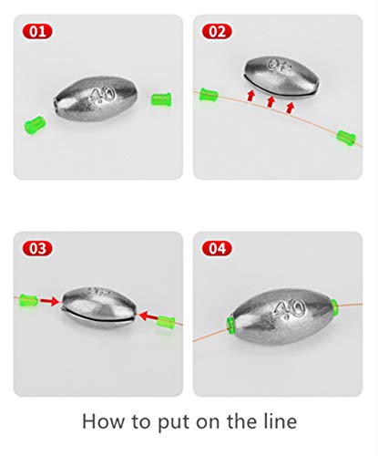 TOASIS Fishing Steel Weights Rubber-core Tube Sinkers - style: 20g/0.7_oz-10pcs