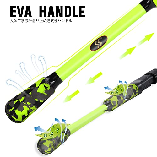 Sougayilang IM7 Graphite Fishing Rod – 2-Piece Casting & Spinning, Medium/Medium Heavy Power, Stainless Steel Guides with Zirconium Rings, EVA Handle & Hook Keeper for Bass, Trout, Walleye, Catfish - color: green, size: Cast-6'10''-2pcs-M