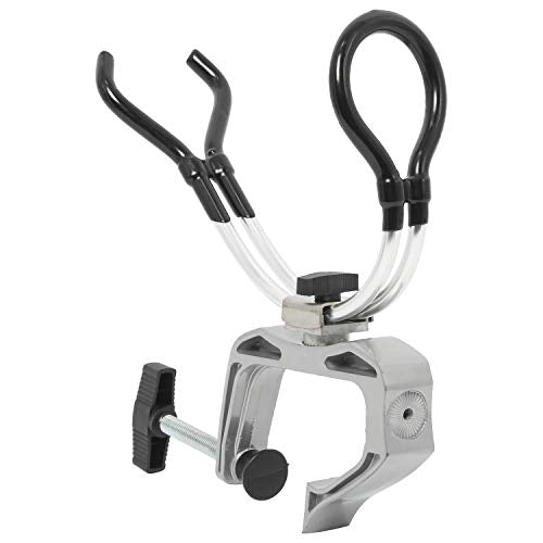 NovelBee 2-Pack of Aluminum Alloy Boat Rods Holder with Clamp Adjustable Up and Down and 360 Degree Rotatable Fishing Rod Racks