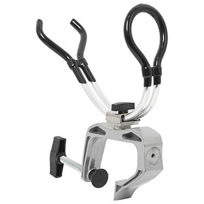 NovelBee 2-Pack of Aluminum Alloy Boat Rods Holder with Clamp Adjustable Up and Down and 360 Degree Rotatable Fishing Rod Racks