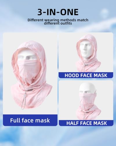 Cooling Breathable Balaclava Mask Sun UV Protection Sun Face Shield for Men Women Fishing Cycling Motorcycle Skiing Hiking - color: Pink