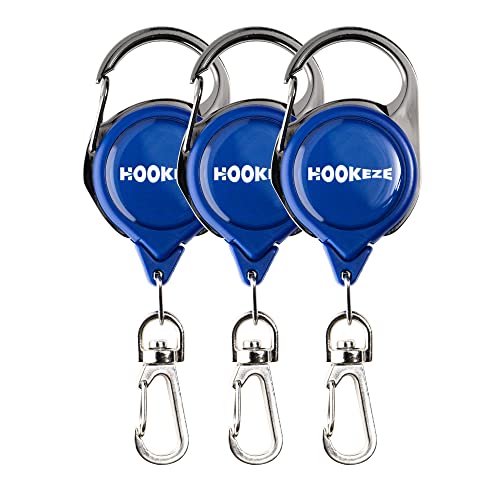 Hook-Eze Fishing Knot Tying Tool and Zinger Retractor Combo | Stocking Stuffers Gifts for Men, Fishing Gear and Equipment for Nippers, Forceps, Fly Float Ant, Belt Loops & Backpack