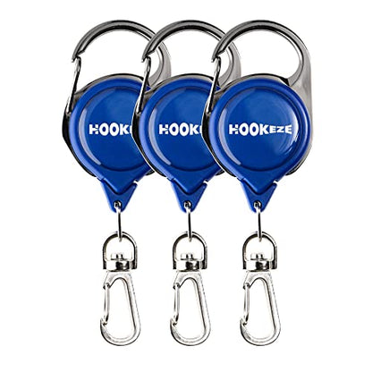 Hook-Eze Fishing Knot Tying Tool and Zinger Retractor Combo | Stocking Stuffers Gifts for Men, Fishing Gear and Equipment for Nippers, Forceps, Fly Float Ant, Belt Loops & Backpack