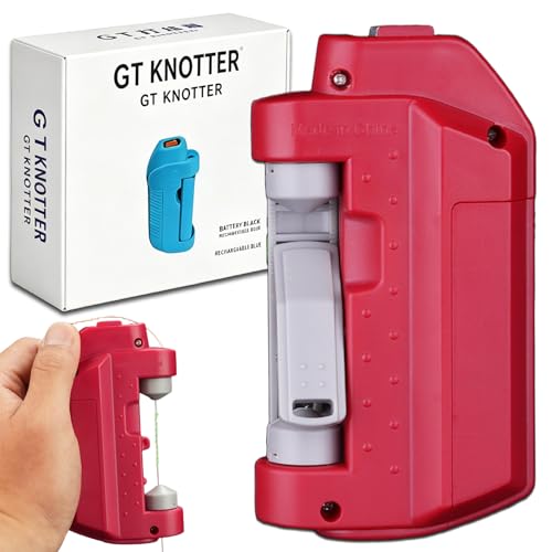 Automatic Fishing Knot Tying Tool, Easy Cast Knot Tying Tool, 2026 Upgraded Electric Lure Gt Knotter, Quick Tying Device Fishing Hook Tier Knots Gift for Fishing Lovers - color: Red, size: Battery