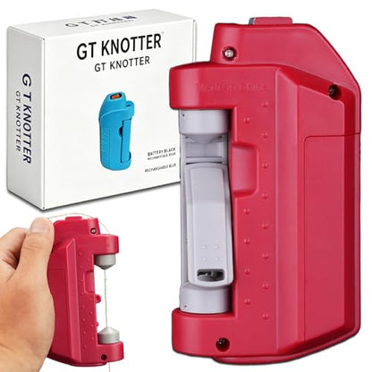 Automatic Fishing Knot Tying Tool, Easy Cast Knot Tying Tool, 2026 Upgraded Electric Lure Gt Knotter, Quick Tying Device Fishing Hook Tier Knots Gift for Fishing Lovers - color: Red, size: Battery