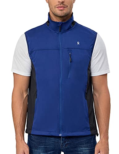 Little Donkey Andy Men's Lightweight Softshell Vest, Windproof Sleeveless Jacket for Running, Hiking, Cycling, Golf - color: Ink Blue, size: 3X-Large