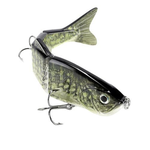 10in Multi Jointed Swimbait Fishing Lures Bait,4 Segment Big Giant Sinking Fishing Bass Lures,Crankbaits Swimbaits with Treble Hook - color: 10in,4.76oz-Color E