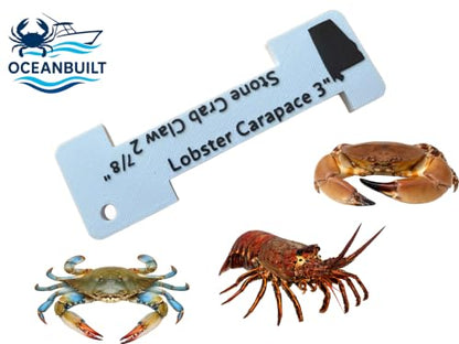 Crab & Shellfish Gauge – Blue Crab, Stone Crab, Lobster & Dungeness Measuring Tool – Recreational Fishing Size Gauge – Multiple Regulation Options - style: Alabama Crab & Lobster Gauge
