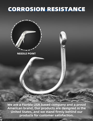 BLUEWING Big Game Circle Hooks Heavy Duty Stainless Steel for Saltwater & Freshwater Fishing - style: Size 05: 7/0, 20pcs