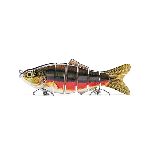 Large Multi Jointed Fishing Lures Bait,Big Giant Fishing Bass Lures,Crankbaits Swimbaits with Treble Hook - color: A4-7.87",4oz