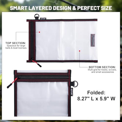 Goture Waterproof Fishing Lure Bags, Soft Plastic Tackle Organizers | Clear Fishing Bait Storage Pouches for Freshwater & Saltwater, Heavy Duty Fishing Gear Pouches for Jig, Worm, Swimbait