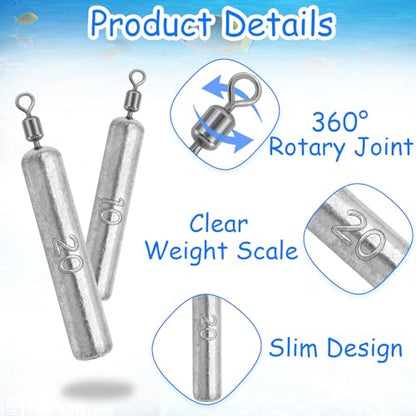 Fishing Weights Sinkers Kit, 25/30pcs Bass Casting Drop Shot Weights Lead Fishing Weights for Catfish Saltwater Freshwater Fishing - size: 30pcs