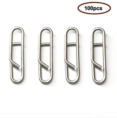 100pcs/pack Stainless Steel Power Clips Lure Clips Snaps Quick Change Fishing Lure Connector Kayak Drifting Fishing Fast Snaps Speed Clips - color: S_15mm_25lbs
