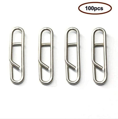 100pcs/pack Stainless Steel Power Clips Lure Clips Snaps Quick Change Fishing Lure Connector Kayak Drifting Fishing Fast Snaps Speed Clips - color: S_15mm_25lbs