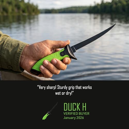 Googan Squad 7 Inch Fishing Fillet Knife with Sharp Stainless Steel Blade and Soft Grip Handle for Cleaning Bass, Walleye, Catfish and Panfish - style: 7" Fillet Knife
