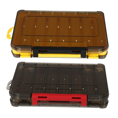 SUPVOX 2Pcs Double-Sided Drainage Fishing Lure Storage Container Waterproof Storage for Soft and Hard Baits Compartment Organizer for Fishing Gear for Freshwater