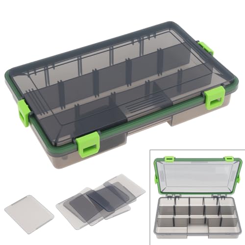 Fishing Lure Boxes, Waterproof Seal Bait Storage Case Fishing Tackle Storage Boxes, Hooks Organizer Containers (11.02 x 6.69 x 1.97 inch)