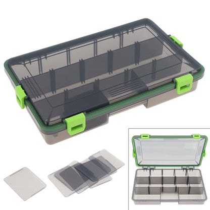 Fishing Lure Boxes, Waterproof Seal Bait Storage Case Fishing Tackle Storage Boxes, Hooks Organizer Containers (11.02 x 6.69 x 1.97 inch)