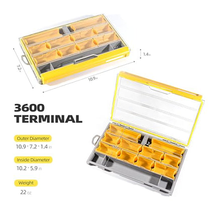RUNCL 3600 Terminal Fishing Tackle Box, Waterproof Floating Lure Storage Box with Adjustable Dividers, Clear Rust-Proof Utility Tray for Terminal Tackle, Hooks and Sinkers - color: 3600 Terminal